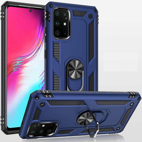 Coque Pour Galaxy S20 Plus, Étui Antichoc Cover Anti Housse Avec Bague Rotatif Support Pour Samsung Galaxy S20 Plus/S20+ 5g Bleu Marin