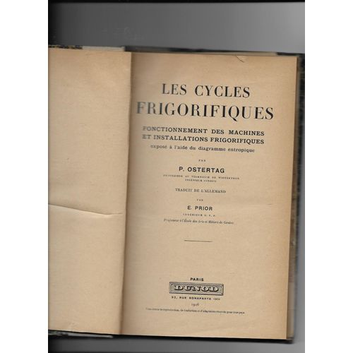 Les Cycles Frigorifiques Fonctionnement Des Machines Et Installations