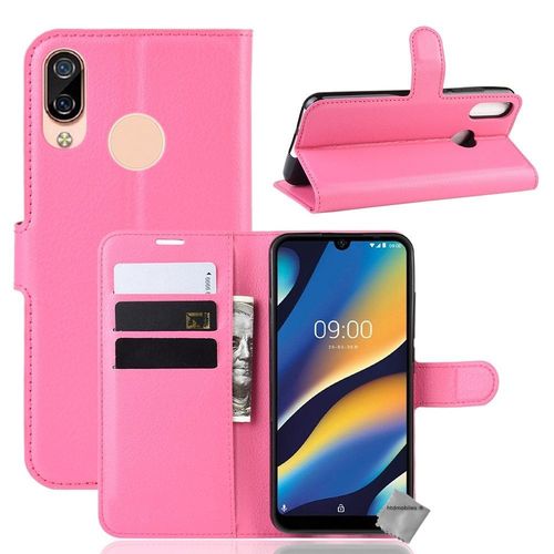 Housse Etui Coque Pochette Portefeuille Pour Wiko View 3 Lite + Film Ecran - Rose