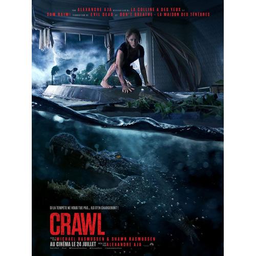 Crawl - Affiche Originale De Cinéma - Format 40x60 Cm - Un Film De Alexandre Aja Avec Kaya Scodelario, Barry Pepper, Ross Anderson, Ami Metcalf, José Palma - Année 2019