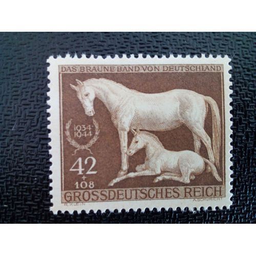 Timbre Allemagne / Reich Yt 821 Galloper "Le Ruban Brun De L'allemagne", Munich-Riem 1944 ( 6812 )