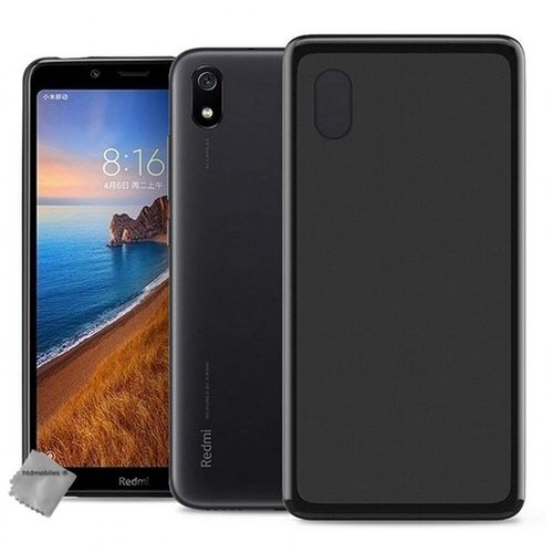 Housse Etui Coque Pochette Silicone Gel Fine Pour Xiaomi Redmi 7a + Verre Trempe - Noir