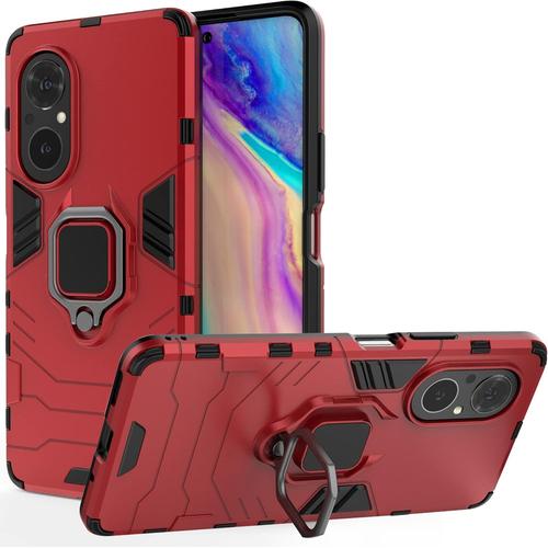 Coque Pour Huawei Nova 9 Se Honor 50 Se 360° Support Rotatif 5 Fois Qualité Militaire Anti Chute Protection Étui Housse Pc Et Tpu Rouge