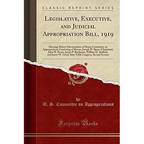 Appropriations, U: Legislative, Executive, And Judicial Appr