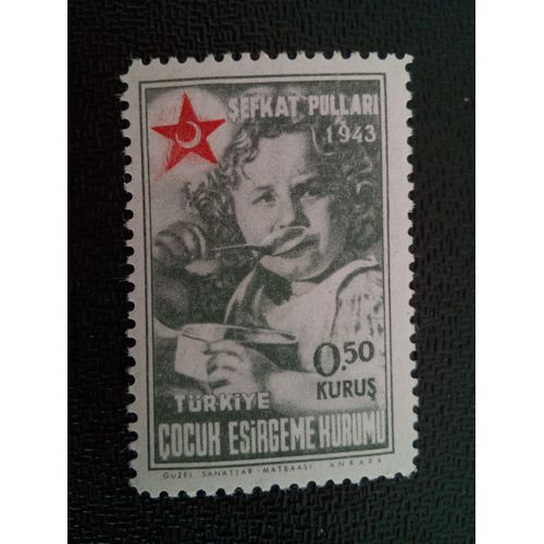 Timbre Turquie M I Z77a Association D'aide À L'enfance, 1943 1943 ( 7812 )