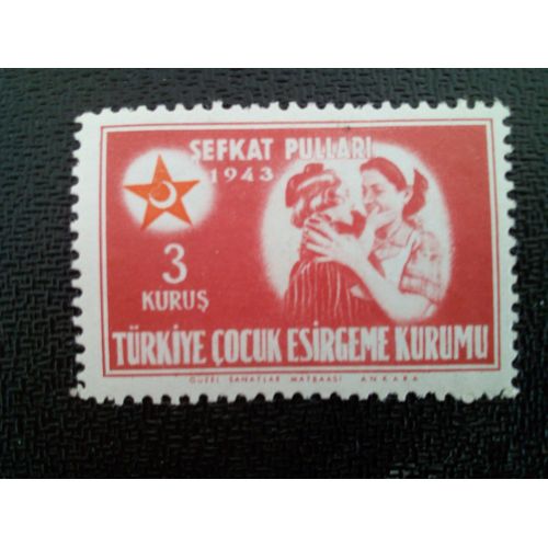 Timbre Turquie M I Z79a Infirmière Et Enfant 1943 ( 7812 )
