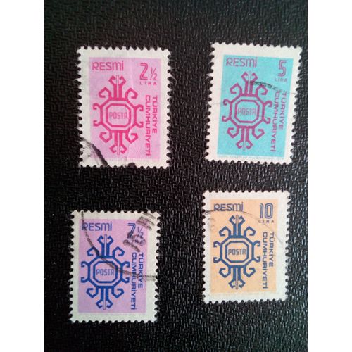 Timbre Turquie Yt S 153 A S 156 Timbres De Service 1979 ( 7812 )
