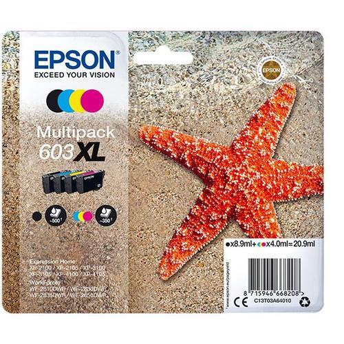 Epson Multipack 603XL (Etoile de mer) - Pack 4 cartouches d'encre haute capacité - Noir, cyan, magenta, jaune