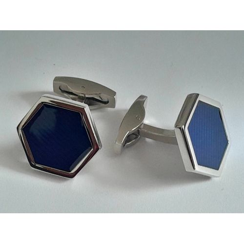 Boutons De Manchettes Losange De Couleurs Argent Et Bleu Pour Du Style Et De L'élégance ...