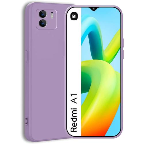 1 Pièces Coque Pour Xiaomi Redmi A1 6.52"" , Silicone Souple En Tpu Mince Etui Housse Antichoc Case Avec Protection Caméra Arrière, Violet