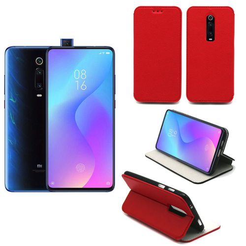 Housse Xiaomi Mi 9t Rouge - Etui Coque Xiaomi Mi9t Protection Antichoc À Rabat Smartphone 2019 - Accessoires Pochette Case Xeptio