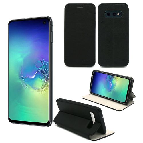 Etui Luxe Samsung Galaxy S10e 4g Noir Ultra Slim Cuir Pu Avec Stand - Housse Coque De Protection Galaxy S10e Smartphone 2019 - Accessoires Pochette Cover Xeptio Case