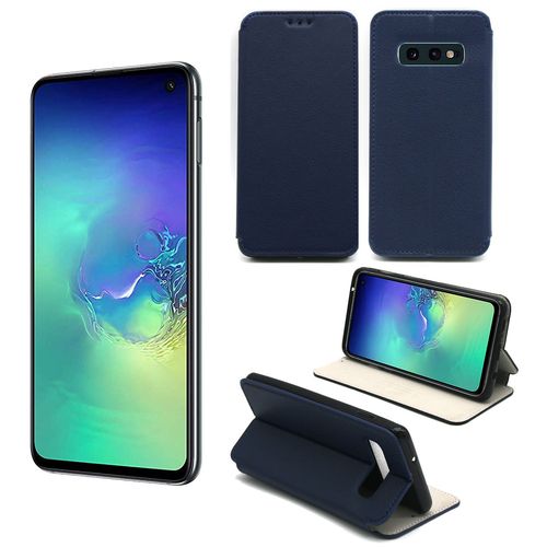 Etui Luxe Samsung Galaxy S10e 4g Bleu Ultra Slim Cuir Pu Avec Stand - Housse Coque De Protection Galaxy S10e Smartphone 2019 - Accessoires Pochette Cover Xeptio Case