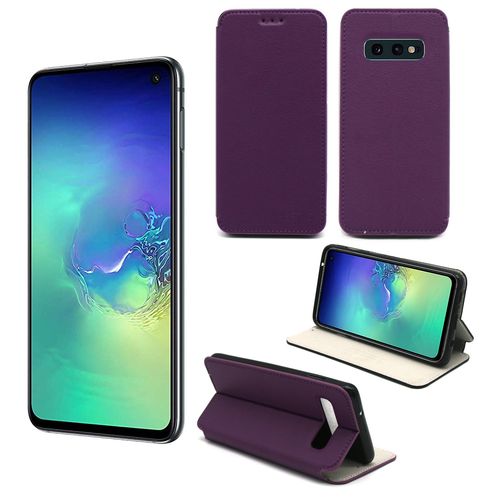Etui Luxe Samsung Galaxy S10e 4g Violet Ultra Slim Cuir Pu Avec Stand - Housse Coque De Protection Galaxy S10e Smartphone 2019 - Accessoires Pochette Cover Xeptio Case