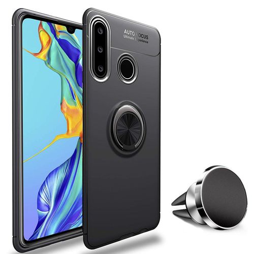 Pack Coque Magnétique Aimantée Housse Protection Huawei P30 Lite Avec Support Stand Voiture Magnétique À Grille D'aération Universel Sans Fil