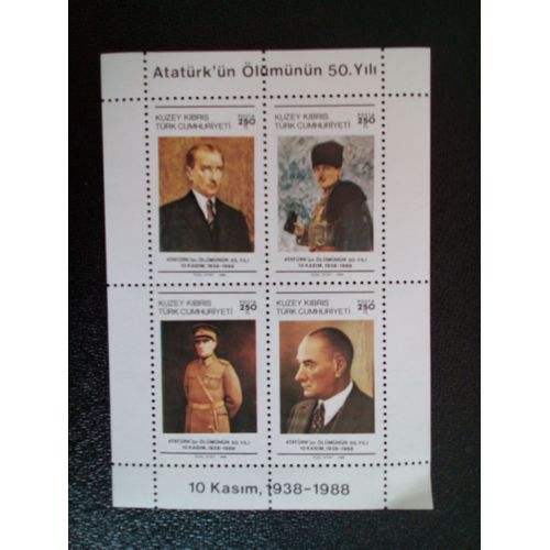 Timbre Chypre Du Nord Yt Bf 7 Ataturk 1988 ( 7812 )