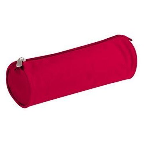 Trousse Ronde Basic, En Tissu Polyester, Coloris Rouge