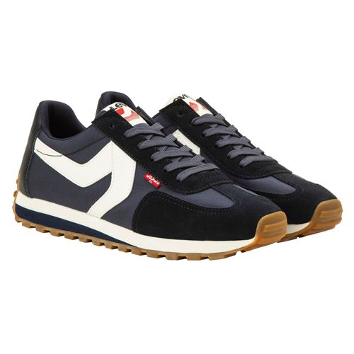Levi's Sneaker Pour Hommes Stryder Red Tab, Baskets, Polyester, Daim Noir/bleu/blanceu