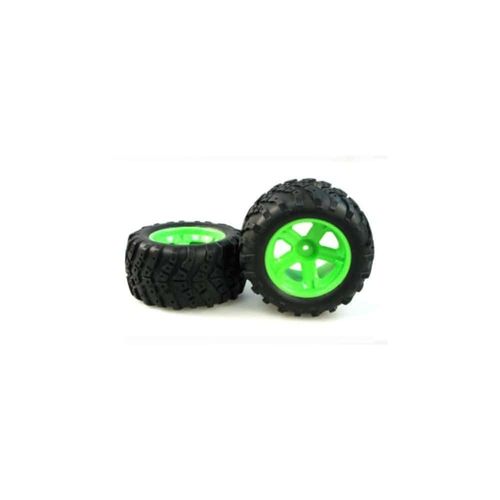 3368-P004 2 Pneus + Jantes Avant Pour Monster Truck Haiboxing X-Missile-Amewi
