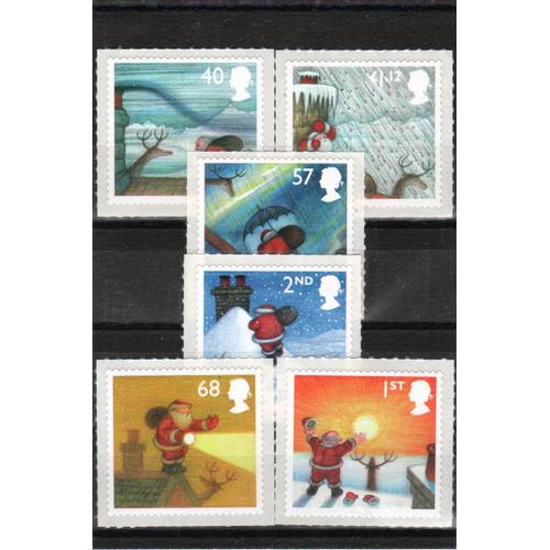 6 Timbres Neufs Grande Bretagne 2004 Christmas