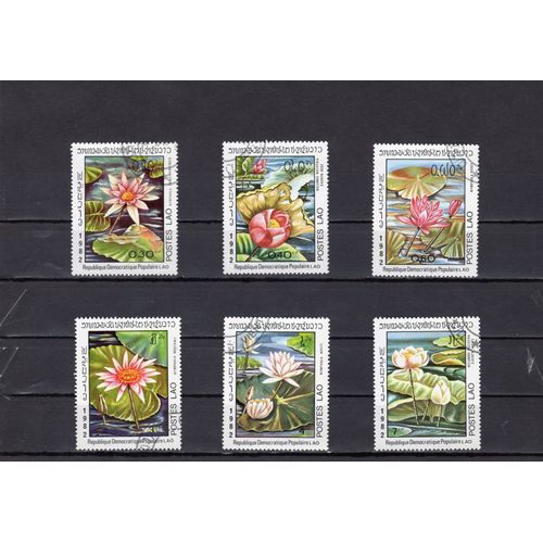 Timbres-Poste Du Laos (Nénuphars)