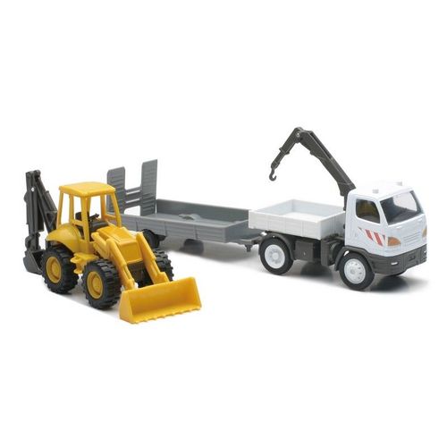 Camion Remorque Avec Tractopelle Ou Pelleteuse 1/43 New Ray-New Ray