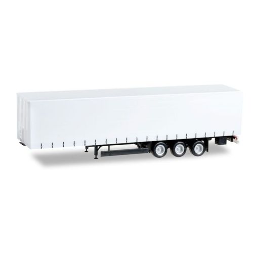 Remorque Semi Plateau Baché Blanc 1/87 Herpa-Herpa