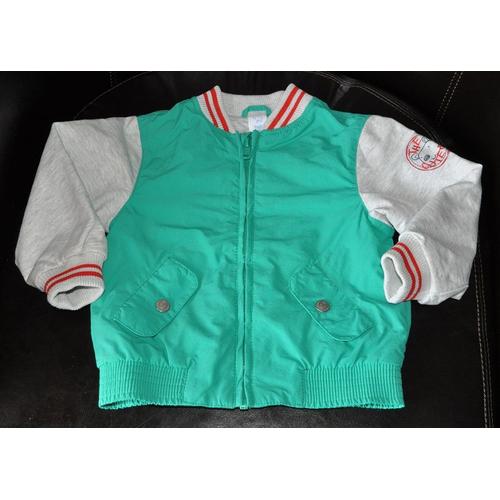 Blouson Collège Vert Et Gris - Baby Club - 24 Mois -