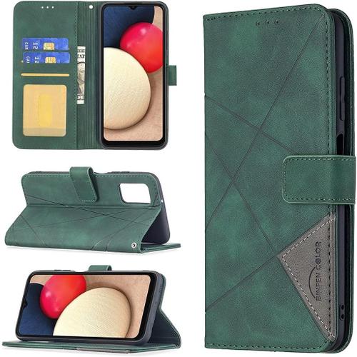 Coque Compatible Avec Huawei Honor 9a Personnalité Rétro Etui En Cuir Pu De Protection Flip Wallet 2 Fente Fonction De Support Housse Vert