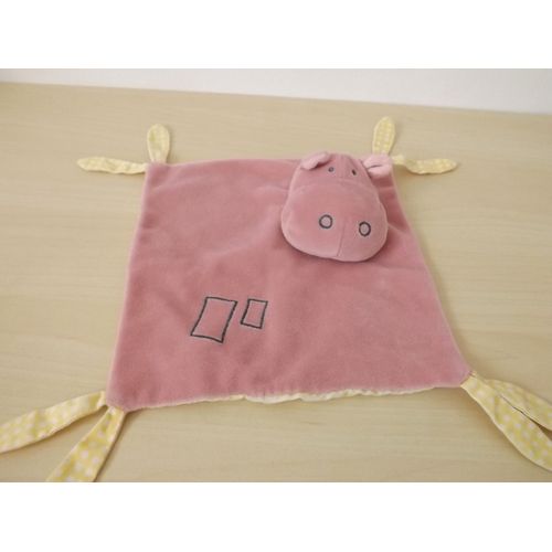 Doudou Hippopotame Rose Jaune Tigex