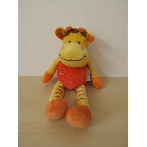 Doudou Girafe Jaune Rouge Orange Doukidou