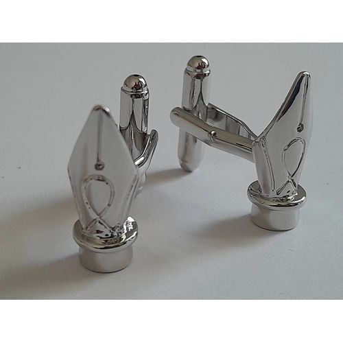 Boutons De Manchettes Mine De Stylo-Plume De Couleur Argent Pour De L'élégance Et De L'originalité...