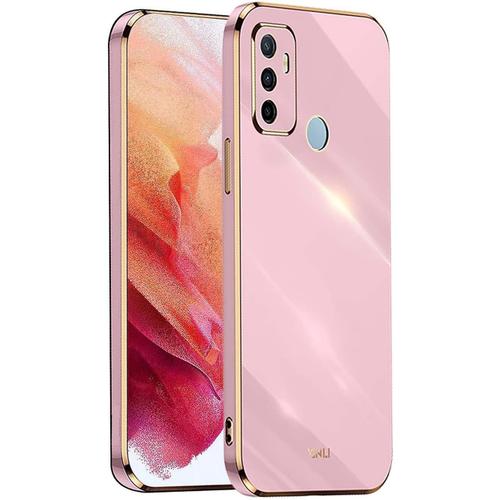 Coque Pour Oppo A53 A53s, Étui 360°Antichoc Galvanoplastie Élégant Flexible Protecteur En Tpu Résistant Aux Chocs Housse Case Cover. Mauve