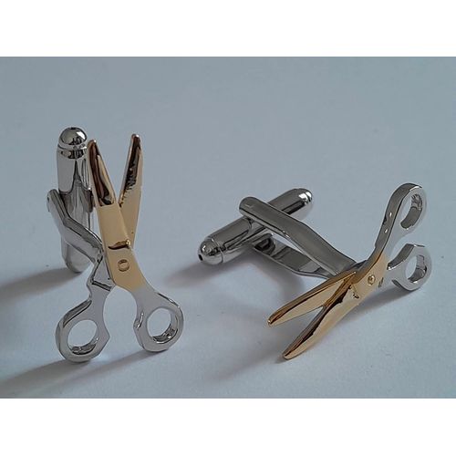 Boutons De Manchettes Ciseaux De Couleurs Argent Et Dorée Pour De L'élégance Et De L'originalité...
