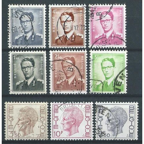 Lot 9 Timbres Belgique Oblitérés Roi Baudouin (2)