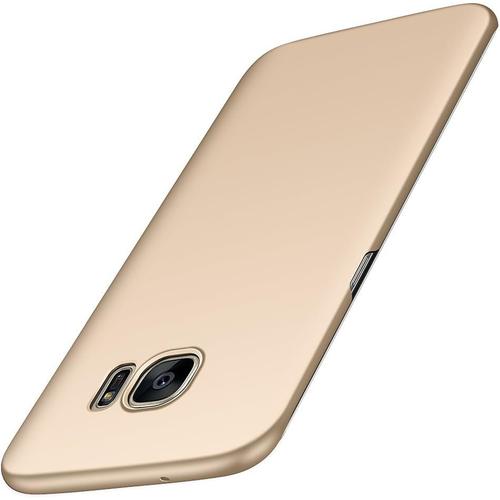 Coque Samsung Galaxy S7 Edge Serie Mat Resilient Conception Ultra Mince Et Absorption Des Chocs Coque Pour Samsung Galaxy S7 Edge Or Lisse