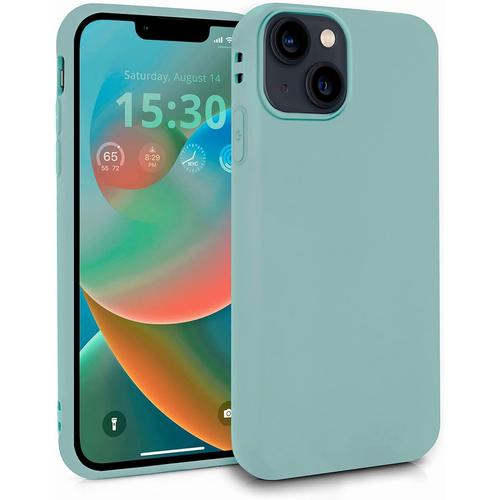 Coque Silicone Pour Apple Iphone 14 - Case Tpu Souple - Cover Protection Extra Fine & Légère - Étui Coloré Anti Choc Et Rayures - Turquoise
