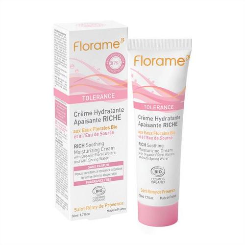 Crème Hydratante Apaisante Riche Bio Tolérance 50ml Florame 