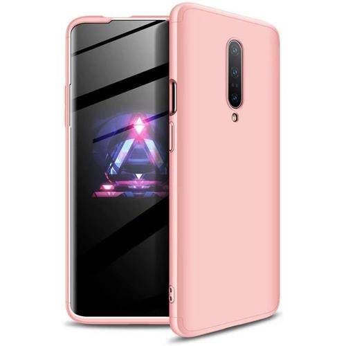 Compatible Avec Les Coque Oneplus 7 Pro Pc Étui Rigide Antichoc Ultra-Mince 360 Degrés Full-Cover Case 3 En 1 Housse De Protection Or Rose