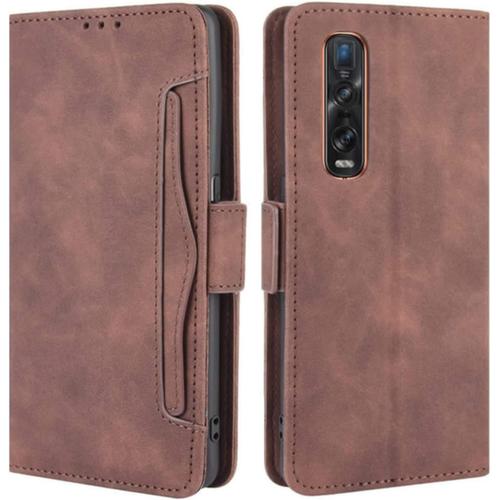 Coque Pour Oppo Find X2 Pro Housse À Rabat En Premium Pu Cuir Flip Cover Case Antichoc Portefeuille Etui Pour Oppo Find X2 Pro Coque Marron