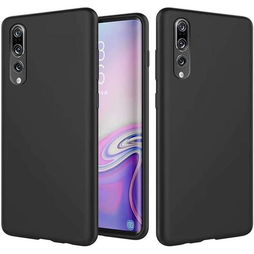 Coque Pour Huawei P20 Pro, Coque En Silicone, Avec Protecteur D'écran , Étui De Téléphone Portable Anti-Choc Anti-Empreintes Digitales, Noir