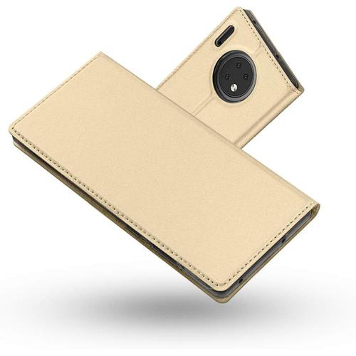 Coque Honor 9x, Étui En Cuir De Style Portefeuille Mince, Étui En Cuir Pu Avec Étui Interne En Silicone Tpu Souple Pour Huawei Honor 9x Doré