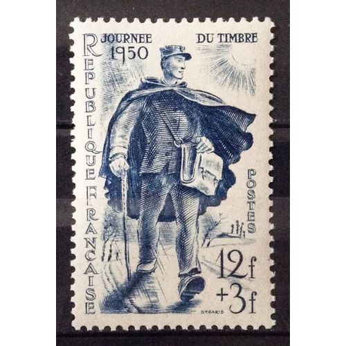 Journée Timbre 1950 - Facteur Rural Bleu 12f+3f (Impeccable N° 863) Neuf** Luxe (= Sans Trace De Charnière) - Cote 4,60 - France Année 1950 - N18957