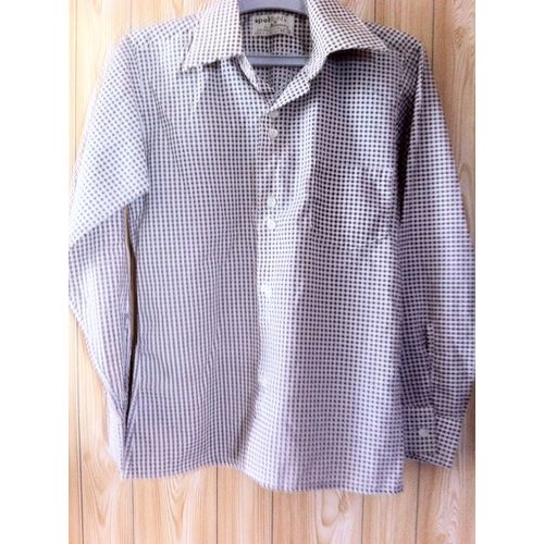 Chemise À Petits Carreaux Marron Spotlight. Garçon 12 Ans.