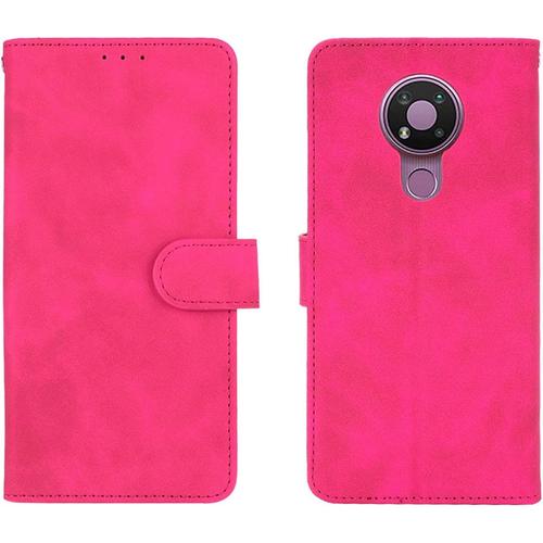 Coque Nokia 3.4, Housse Pu/Tpu Flip Cuir Portefeuille Etui Avec Fentes Cartes Magnetique Étui De Support De Béquille Protection Cover Rouge