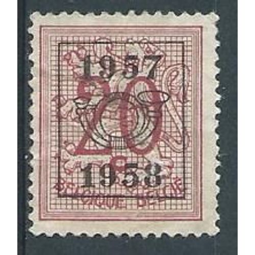 Belgique Lion Héraldique Surcharge Corne Postale 1957-1958