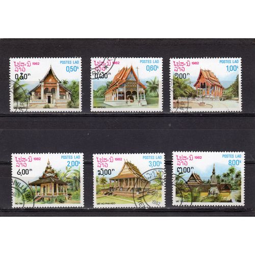 Timbres-Poste Du Laos (Pagodes Laotiennes)