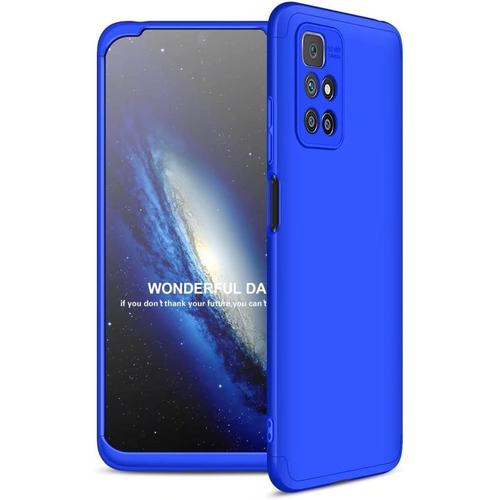 Housse Pour Xiaomi Poco M4 Pro 5g Etui Ultra Mince Antichoc Pc Épissage Trois En Un Protection Coque Rugged Armor Bumper Back Case Cover Bleu