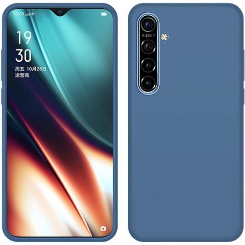 Oppo Realme Xt Coque Housse De Protection Caoutchouc Silicone Liquide Souple Antichoc Anti Rayures Antidérapant Etui Pour Oppo Realme Xt Bleu