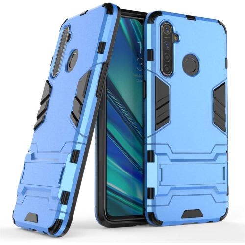 Coque Pour Oppo Realme 5 Pro/Realme Q 6,3 Pouces 2 En 1 Double Couches Étui Antichocs Protection Rigide Anti Choc Avec Fonction Support Bleu